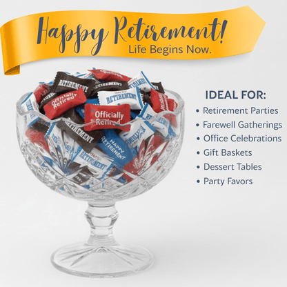 216ct Happy Retirement Mints Buttermints – Individually Wrapped Candy – Retirement Party Favors for Guests – Soft Dinner Mints for Celebrations - Tree Treasures