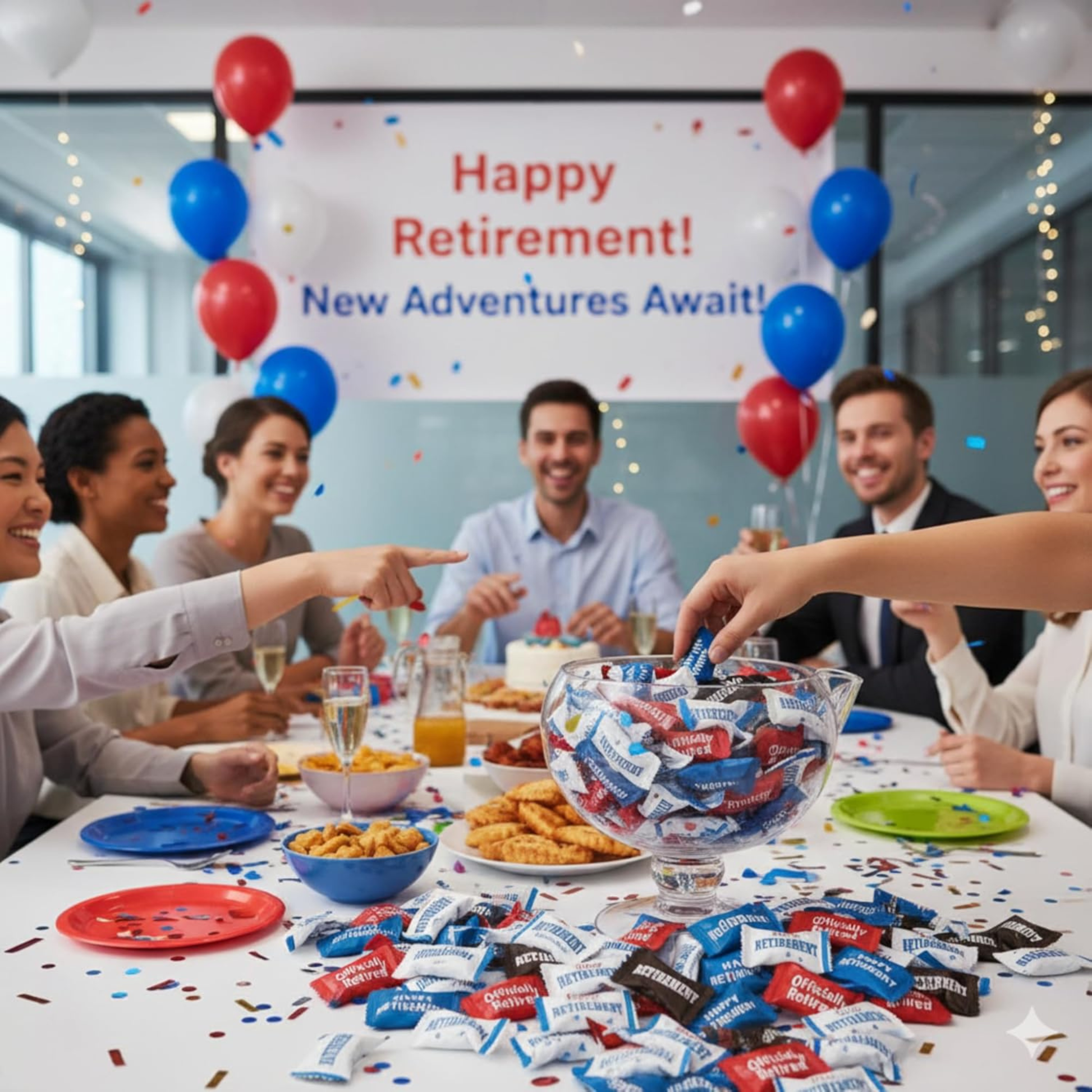 216ct Happy Retirement Mints Buttermints – Individually Wrapped Candy – Retirement Party Favors for Guests – Soft Dinner Mints for Celebrations - Tree Treasures