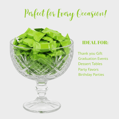 216ct Lime Green Butter Mints Individually Wrapped Bulk – Neon Buttermints for Weddings, Graduation, Candy Buffets and Christmas – Soft Green Mints - Tree Treasures