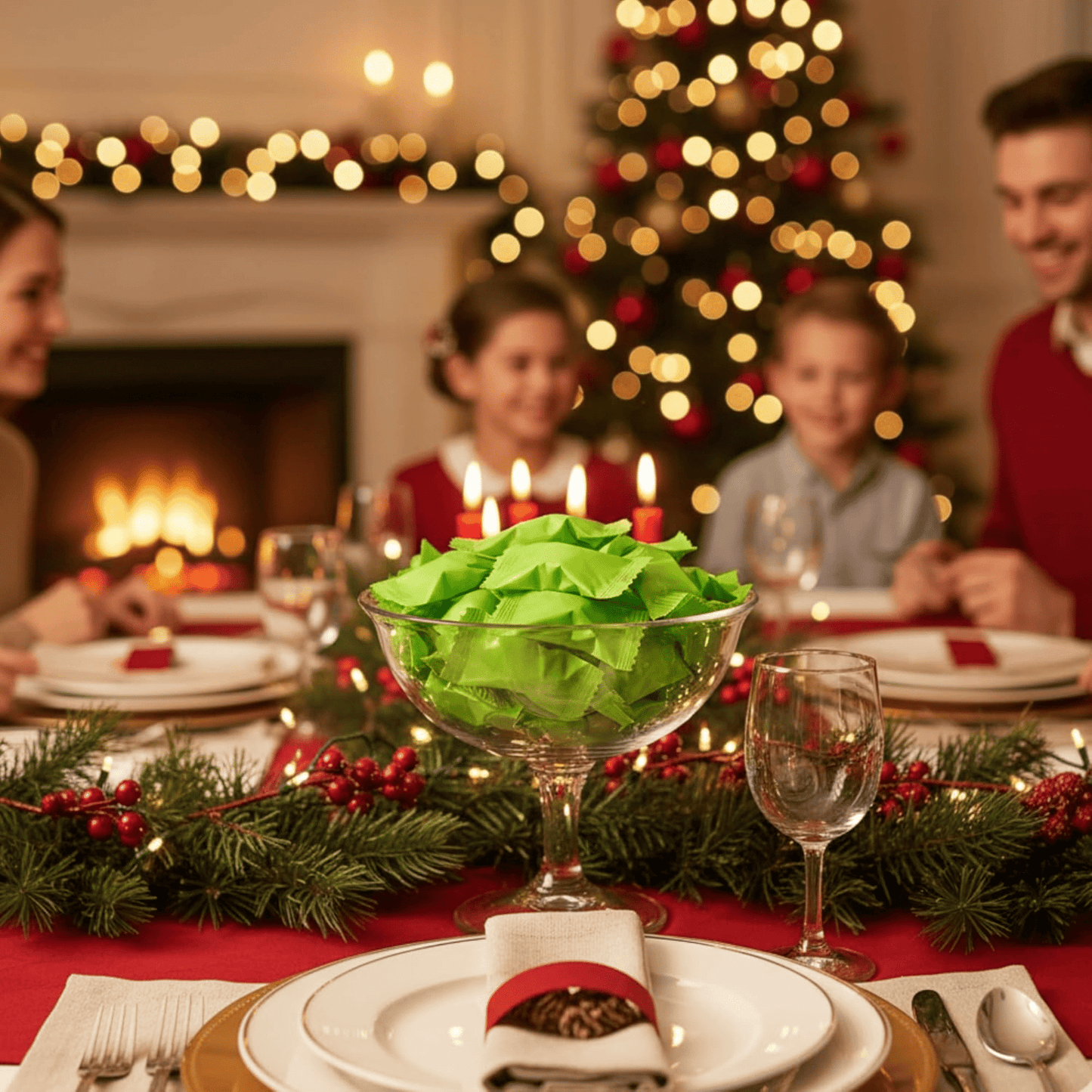 216ct Lime Green Butter Mints Individually Wrapped Bulk – Neon Buttermints for Weddings, Graduation, Candy Buffets and Christmas – Soft Green Mints - Tree Treasures