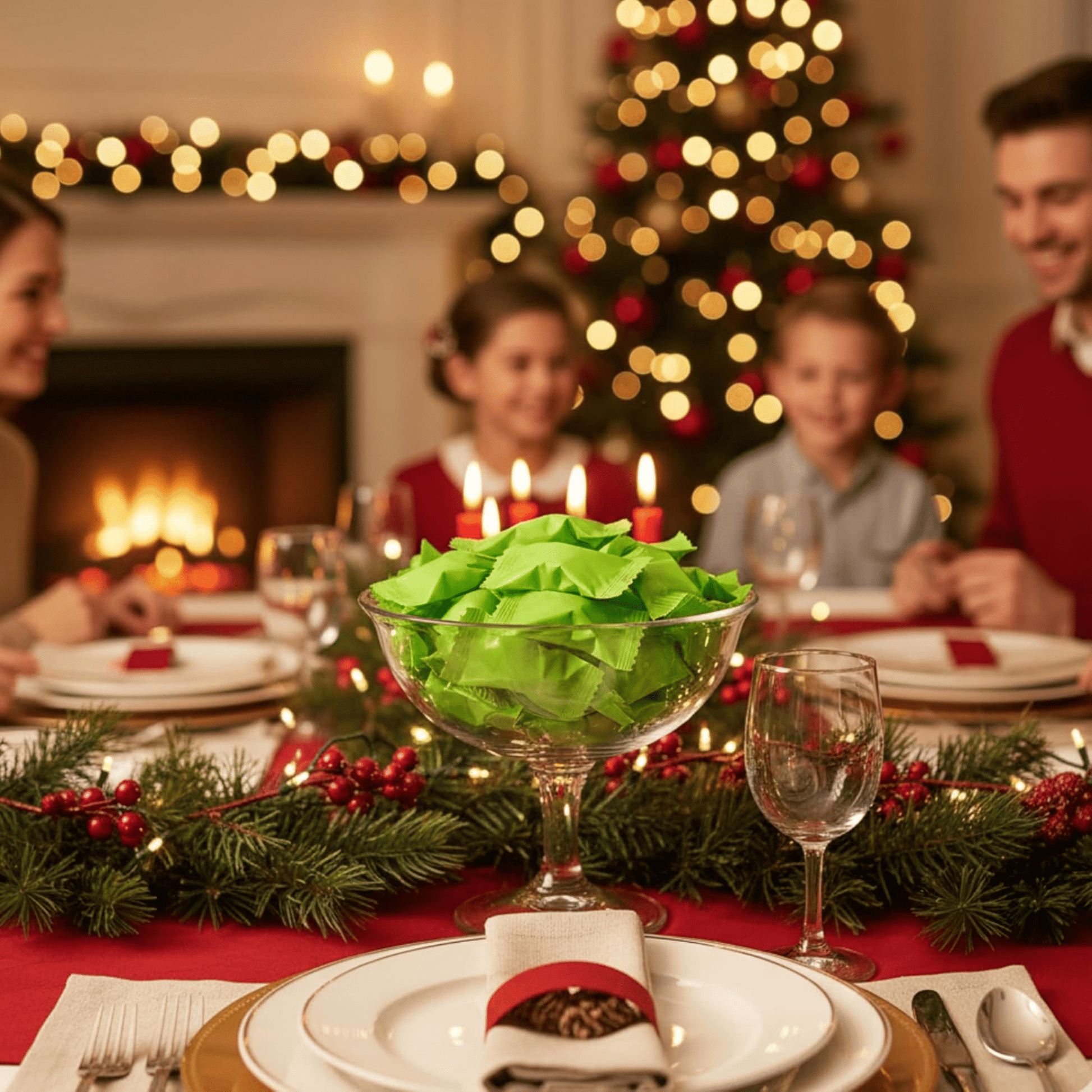 216ct Lime Green Butter Mints Individually Wrapped Bulk – Neon Buttermints for Weddings, Graduation, Candy Buffets and Christmas – Soft Green Mints - Tree Treasures