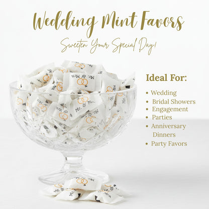 216ct Mr. and Mrs. Wedding Buttermints Individually Wrapped – White Butter Mints for Bridal Shower, Engagement Candy, and Reception – Bulk Wedding Candies - Tree Treasures