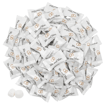 216ct Mr. and Mrs. Wedding Buttermints Individually Wrapped – White Butter Mints for Bridal Shower, Engagement Candy, and Reception – Bulk Wedding Candies - Tree Treasures