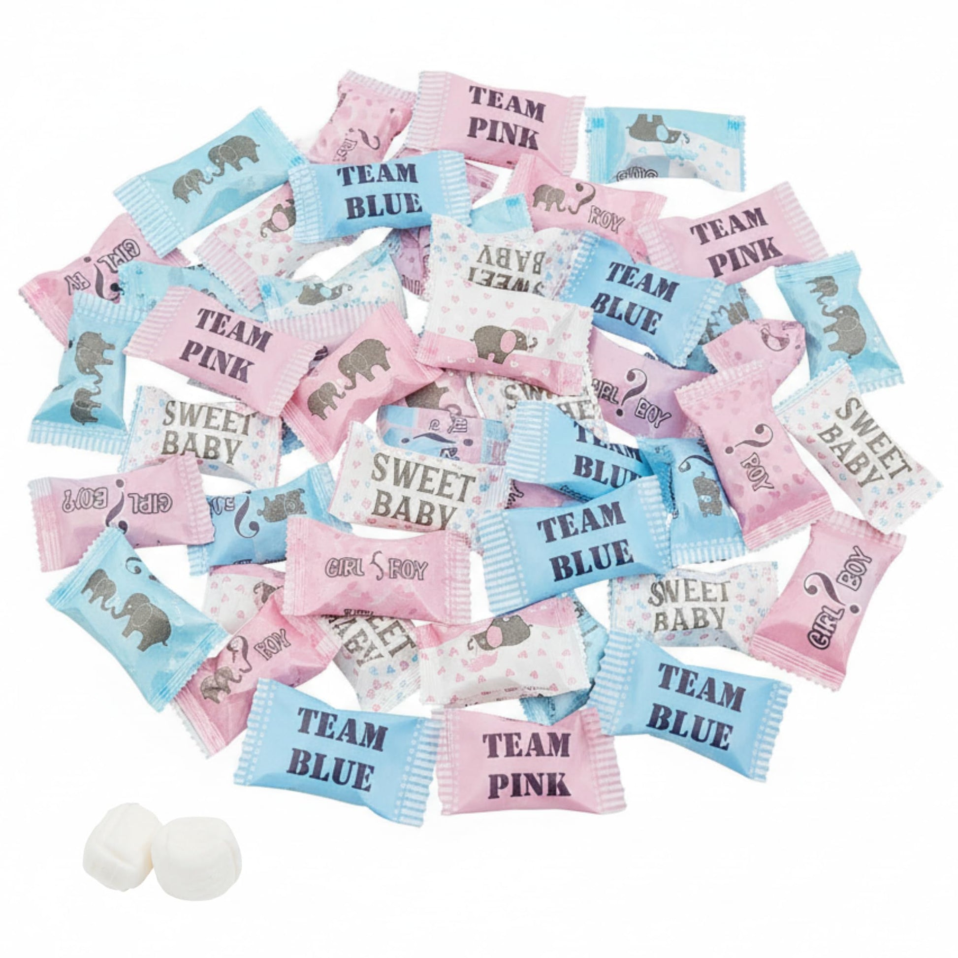 216ct Team Pink & Blue Baby Shower Buttermints - Tree Treasures