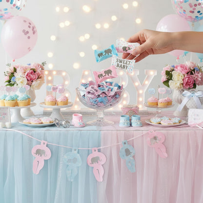 216ct Team Pink & Blue Baby Shower Buttermints - Tree Treasures