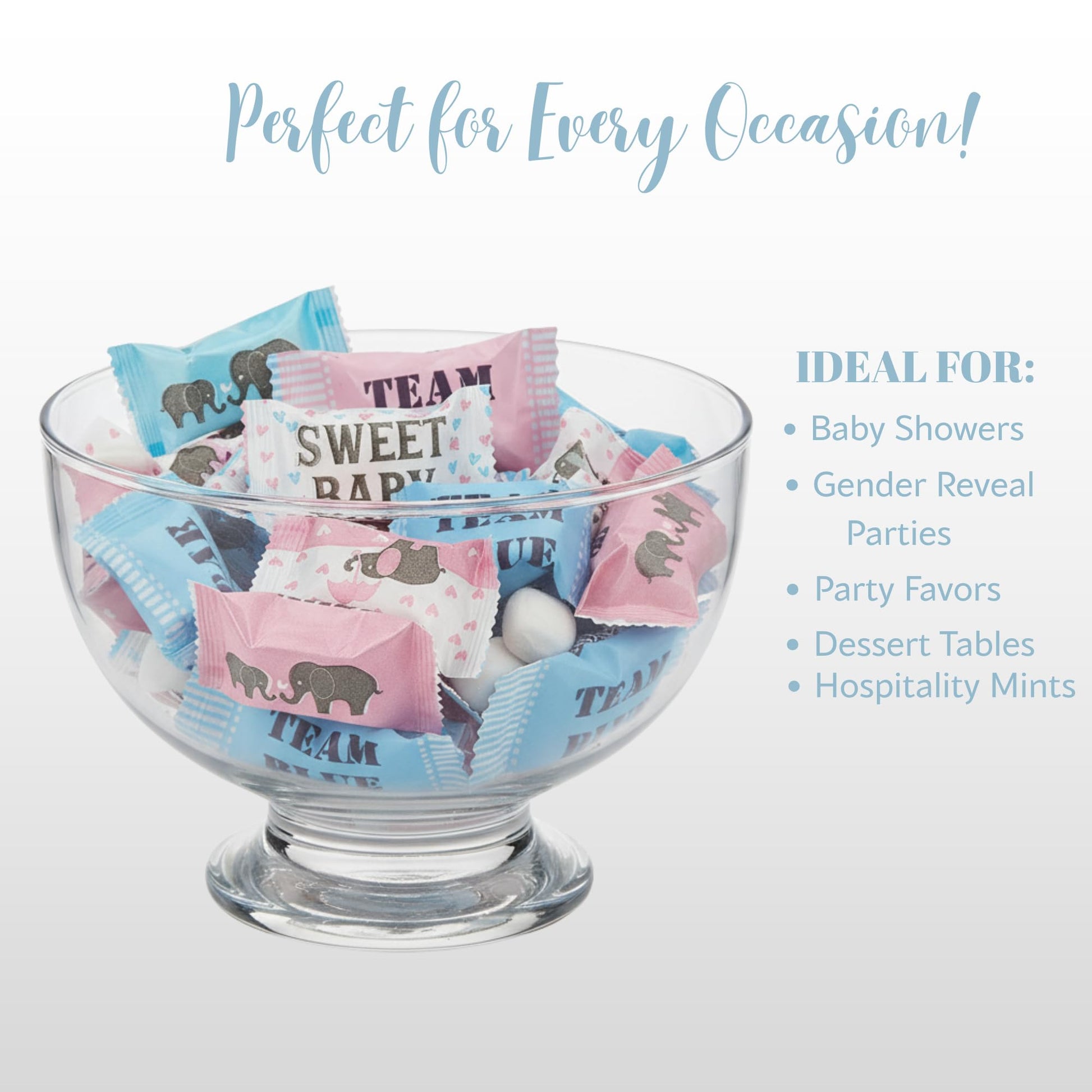 216ct Team Pink & Blue Baby Shower Buttermints - Tree Treasures