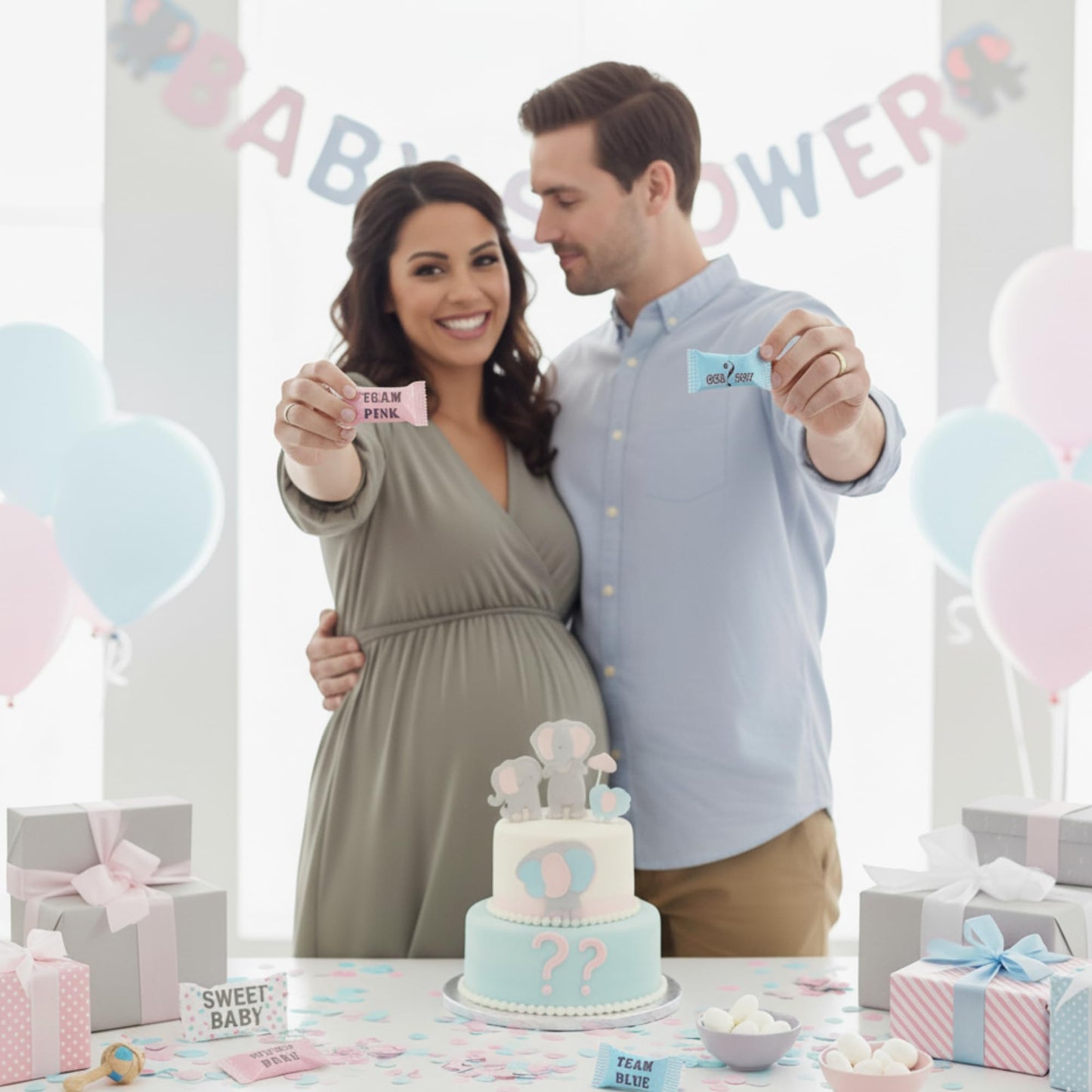 216ct Team Pink & Blue Baby Shower Buttermints - Tree Treasures