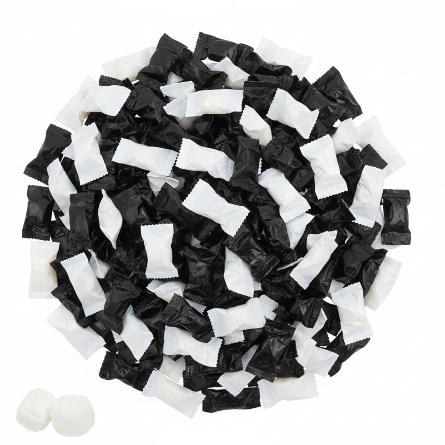 220ct Black White Buttermints Bulk Individually Wrapped Butter Mints Wedding Graduation Tuxedo Party Candy Buffet Favors Elegant Formal