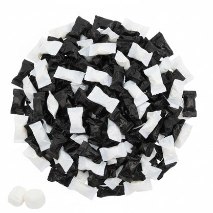 220ct Black White Buttermints Bulk Individually Wrapped Butter Mints Wedding Graduation Tuxedo Party Candy Buffet Favors Elegant Formal