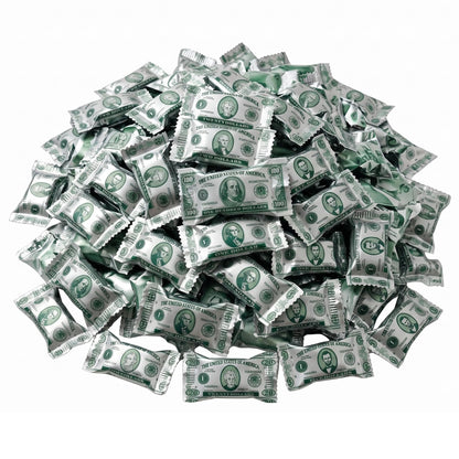 220ct Money Butter Mints – Individually Wrapped Dollar Bill Candy for Casino Night, Money Theme Parties & Party Favors