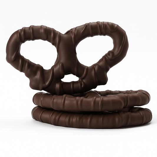 3 - Ring Dark Chocolate Covered Pretzels – Gourmet Holiday Treats - Tree Treasures