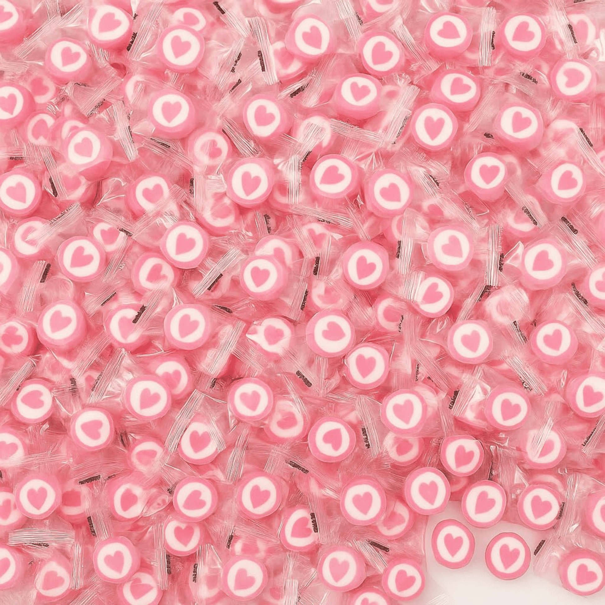 300pk Wedding Mints – 2 LB Pink Hard Candy Individually Wrapped with Heart, Individually Wrapped Candy Bulk – Sweet Buffet Favors for Baby Showers, Valentines, Weddings (Strawberry) - Tree Treasures
