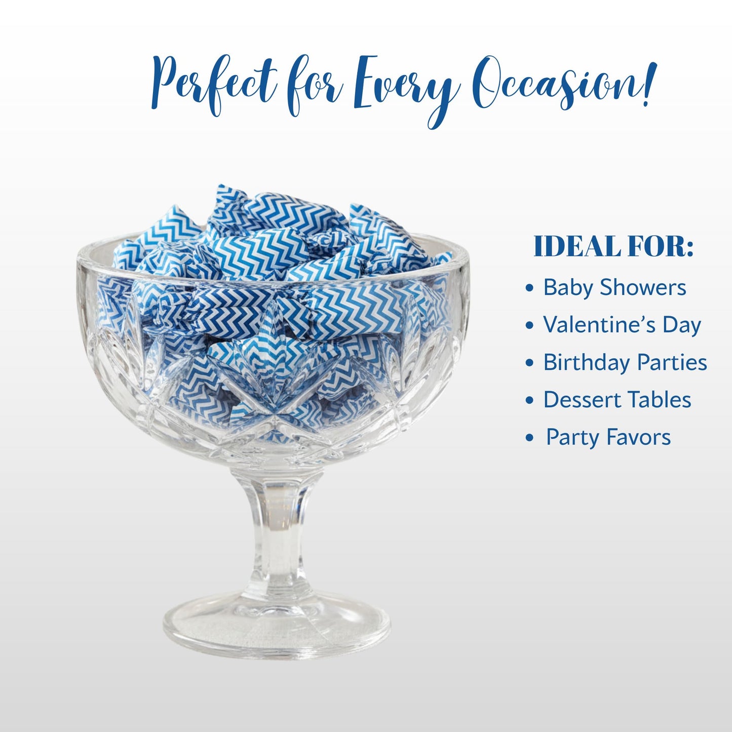 216ct Royal Blue Buttermints Individually Wrapped – Bulk Soft Butter Mints for Weddings, Corporate Events, Baby Showers & Candy Buffets