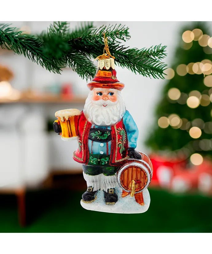 5 - Inch German Beer Santa Ornament – Noble Gems by Kurt Adler - Tree Treasures