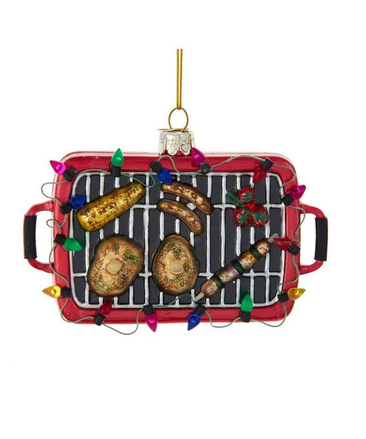 5.5 - Inch Glass Barbecue Grill Ornament – Noble Gems - Tree Treasures