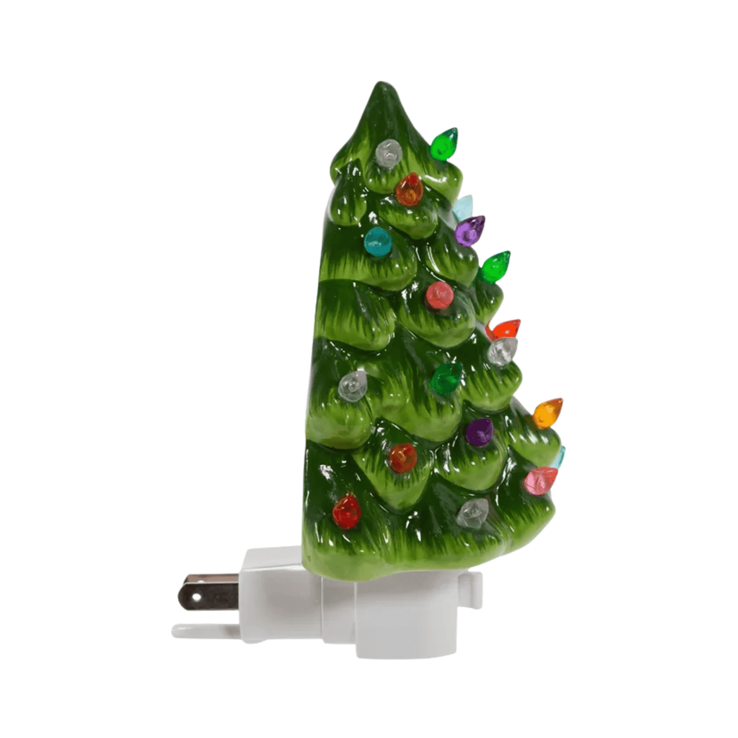 6" Ceramic Green Christmas Tree Night Light – Festive Holiday Home Décor - Tree Treasures