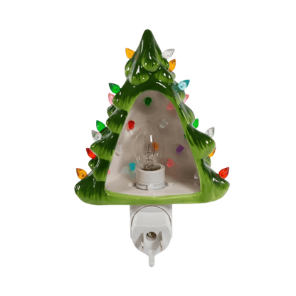 6" Ceramic Green Christmas Tree Night Light – Festive Holiday Home Décor - Tree Treasures