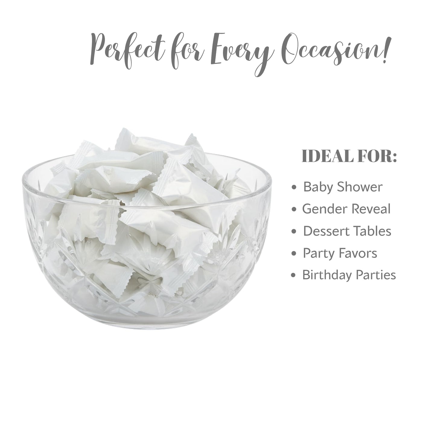 216ct White Buttermints Individually Wrapped – Bulk Wedding Mints, Soft Butter Mints for Candy Buffet, Party Favors & Hospitality