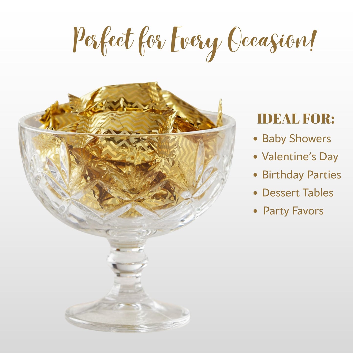 216ct Gold Buttermints Individually Wrapped – Bulk Soft Butter Mints for Weddings, Candy Buffets, Baby Showers, Retirement & Elegant Party Favors