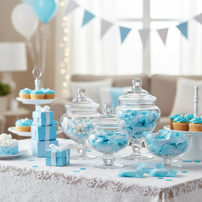 216ct Blue Buttermints Individually Wrapped – Bulk Baby Boy Candy for Baby Showers, Gender Reveal Games & Party Favors