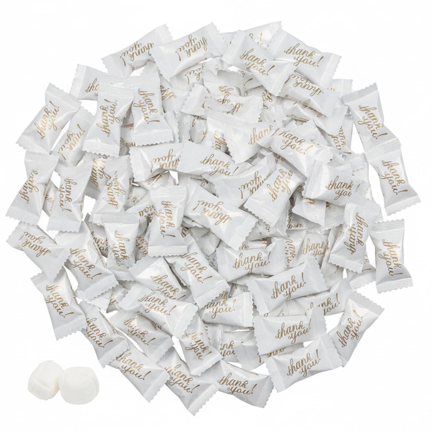 216ct Thank You Buttermints Individually Wrapped – White & Gold Wedding Mints Bulk for Candy Buffet, Party Favors, Bridal Shower & Reception Candy