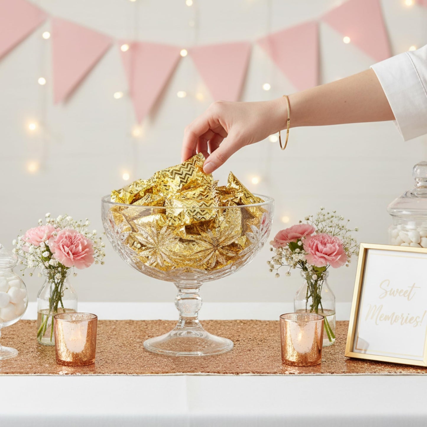 216ct Gold Buttermints Individually Wrapped – Bulk Soft Butter Mints for Weddings, Candy Buffets, Baby Showers, Retirement & Elegant Party Favors