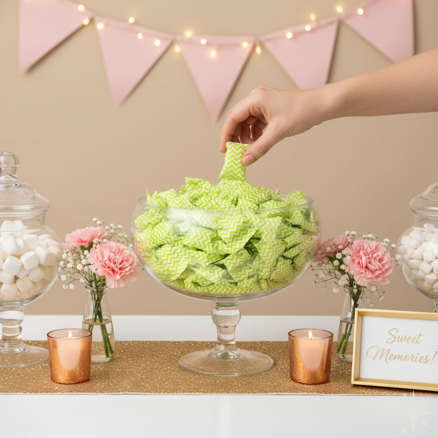216ct Lime Green Buttermints Individually Wrapped – Bulk Soft Butter Mints for Spring Events, St. Patrick’s Day, Candy Buffets & Party Favors