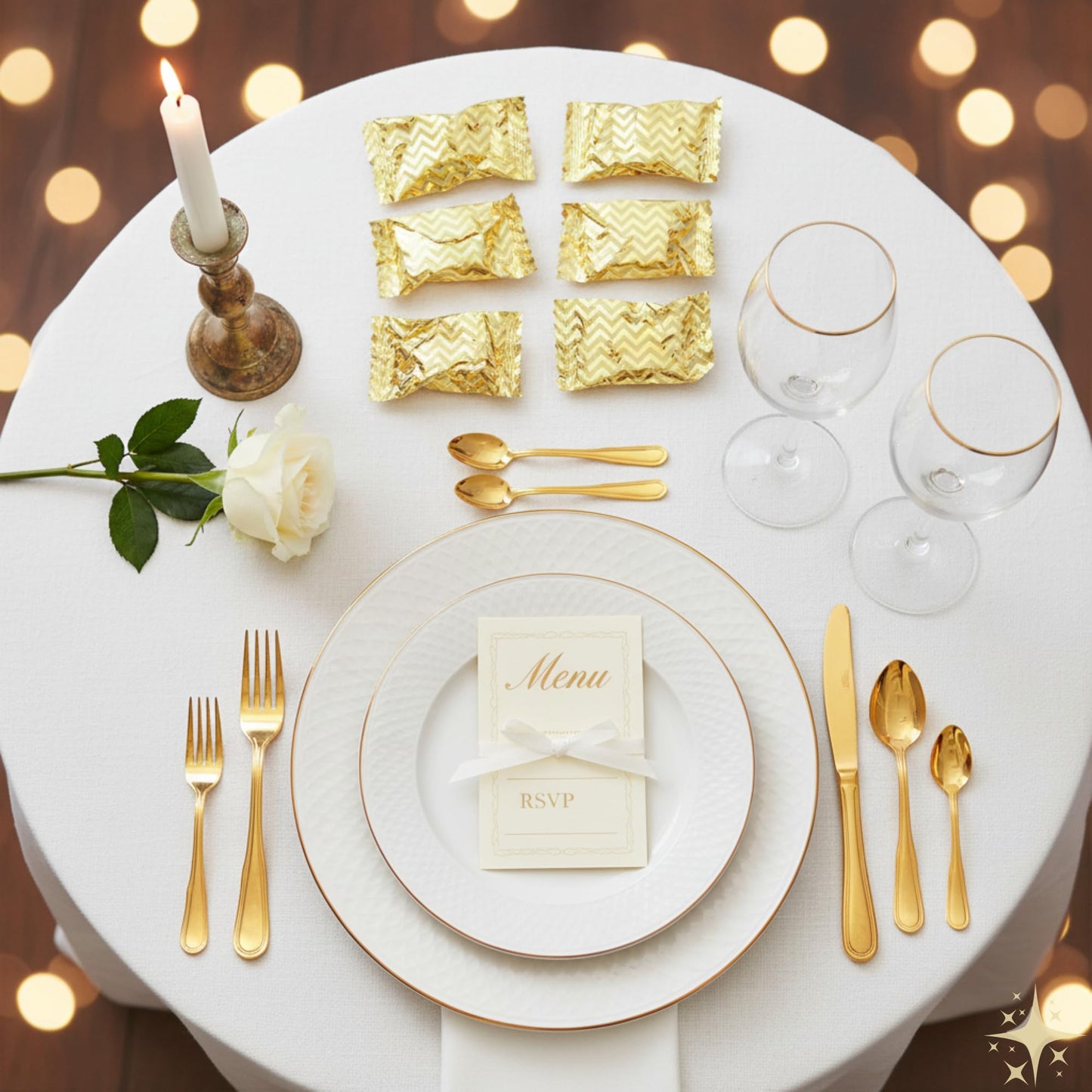 216ct Gold Buttermints Individually Wrapped – Bulk Soft Butter Mints for Weddings, Candy Buffets, Baby Showers, Retirement & Elegant Party Favors