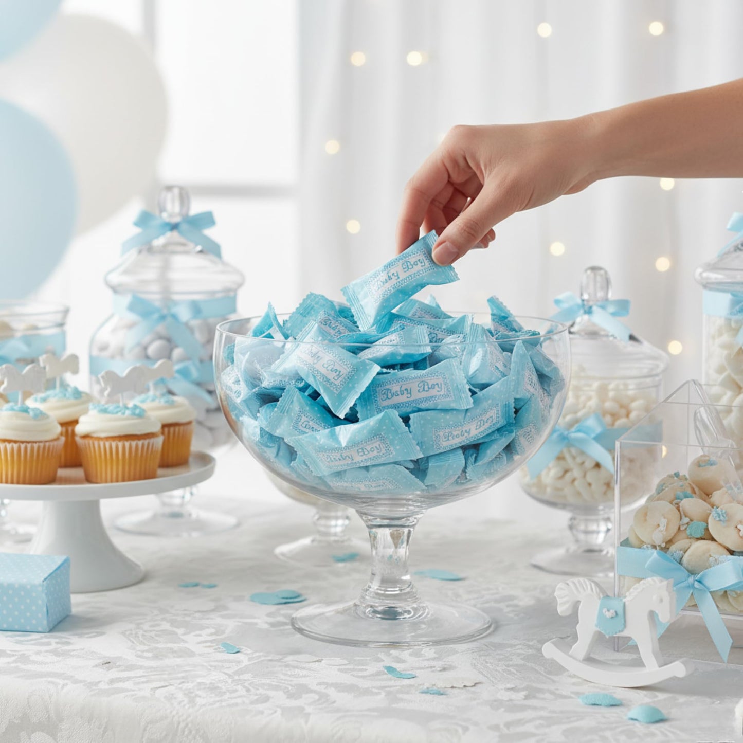 216ct Blue Buttermints Individually Wrapped – Bulk Baby Boy Candy for Baby Showers, Gender Reveal Games & Party Favors