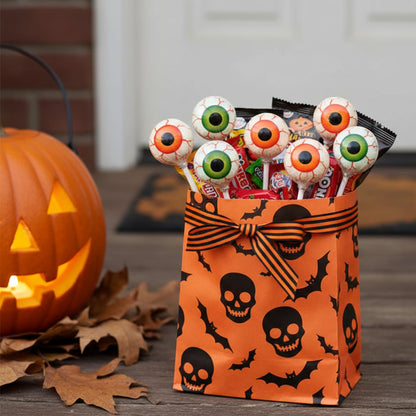 18 Pack Eyeball Print Lollipops – Spooky Individually Wrapped Halloween Candy for Party Favors, Trick-or-Treat Bags & Classroom Treats