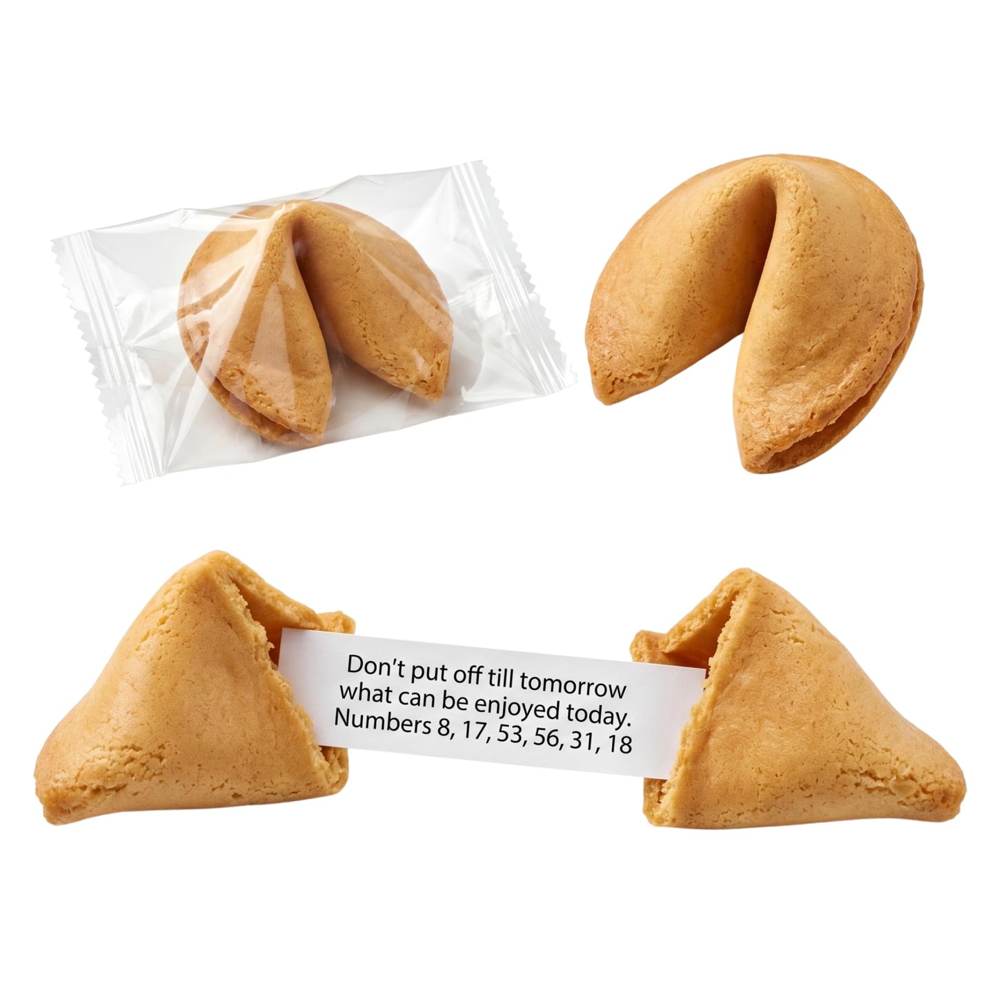 50ct Fortune Cookies Individually Wrapped in Bulk | Chinese Fortune Cookies for Parties, Birthdays, Graduations & Events
