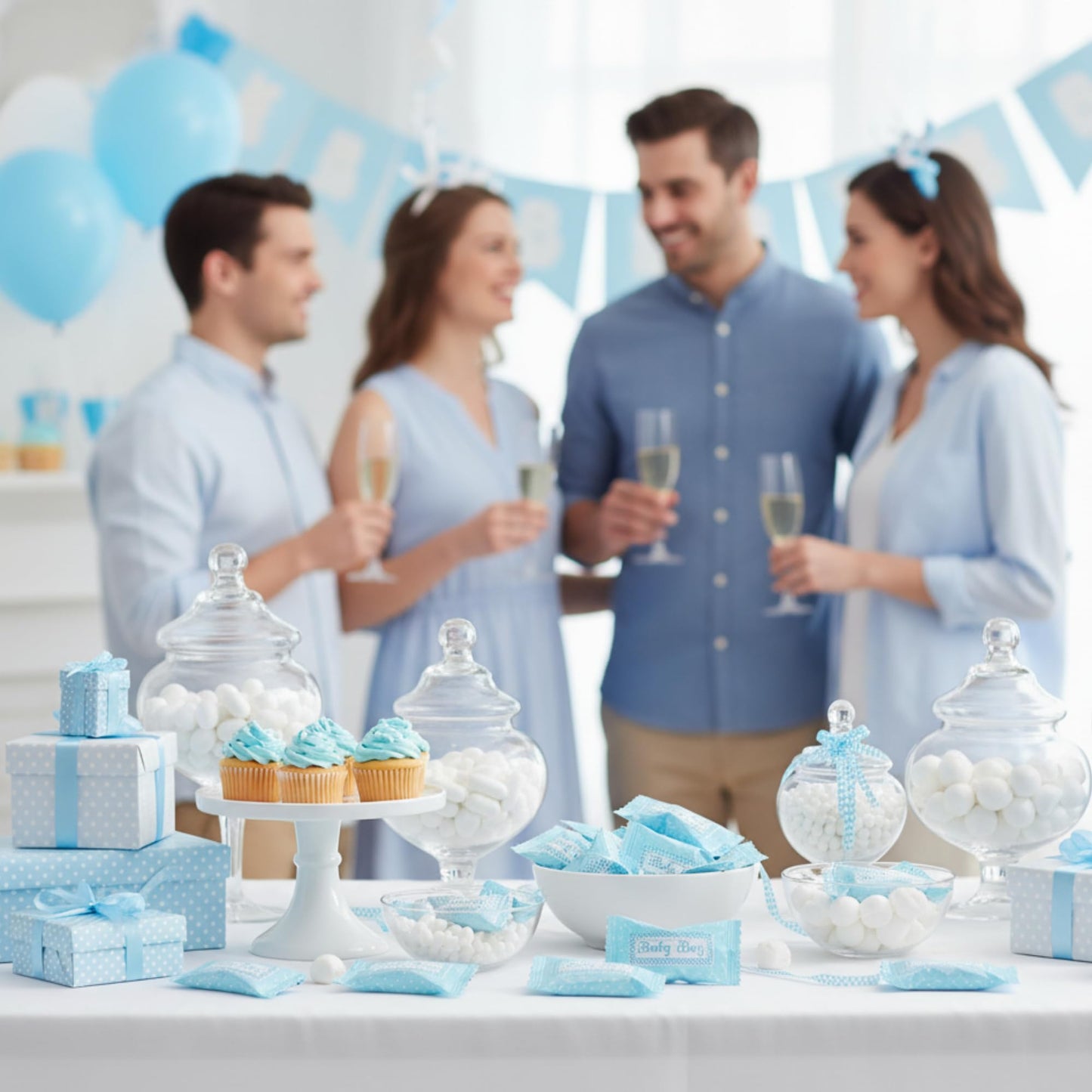 216ct Blue Buttermints Individually Wrapped – Bulk Baby Boy Candy for Baby Showers, Gender Reveal Games & Party Favors