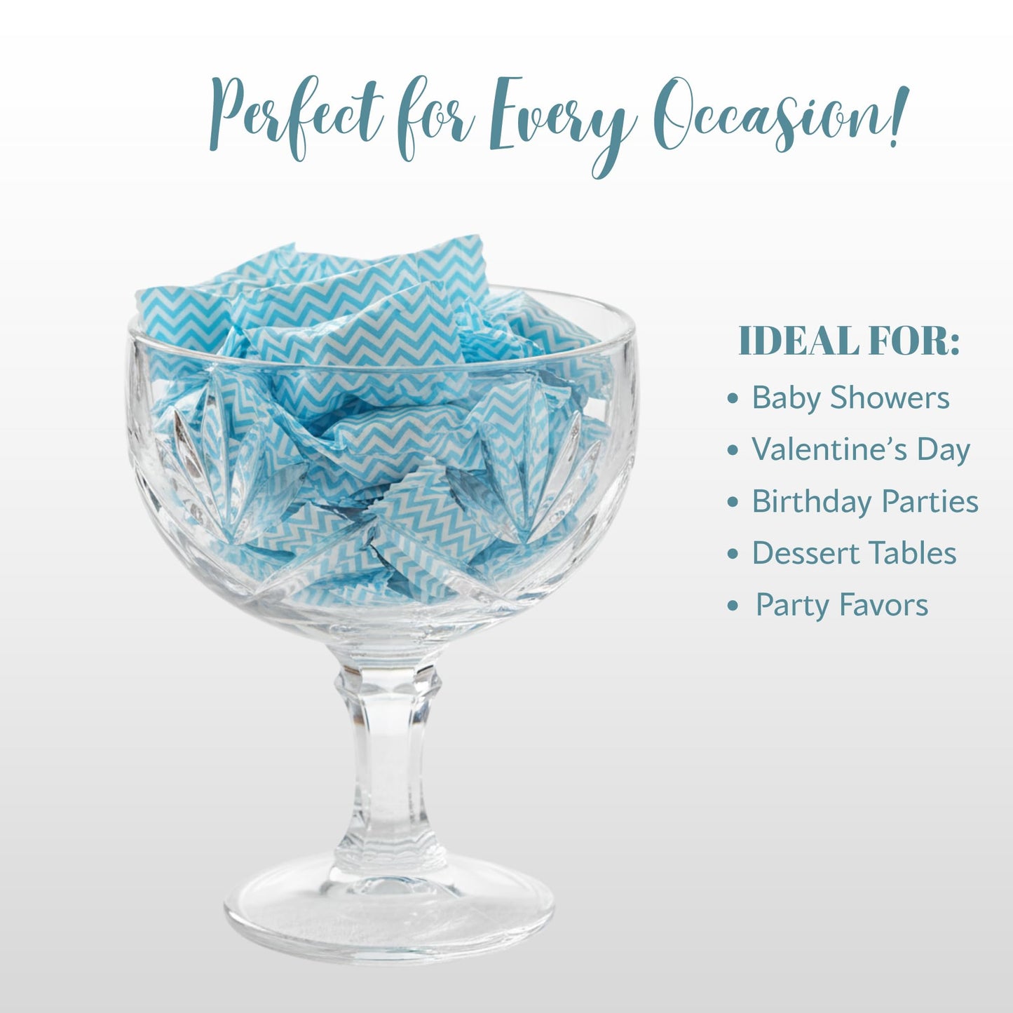216ct Light Blue Buttermints Individually Wrapped – Bulk Soft Butter Mints for Baby Boy Showers, Beach Weddings & Ocean-Themed Candy Buffets