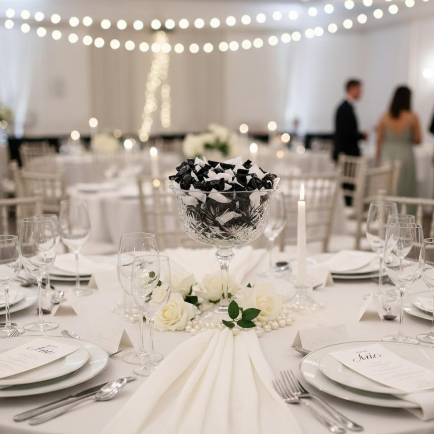 60ct Black & White Buttermints Individually Wrapped – Soft Dinner Mints Bulk for Weddings, Graduation, Candy Buffets & Elegant Party Favors