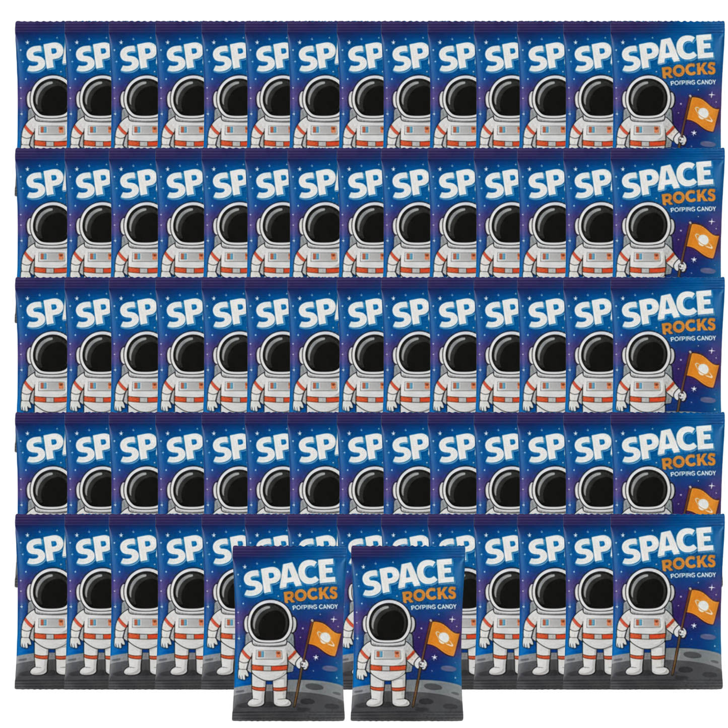Space Rocks Popping Candy – Space Themed Crackling Candy for Kids, Party Favors & Science Treats (10, 18, 72 Pack)