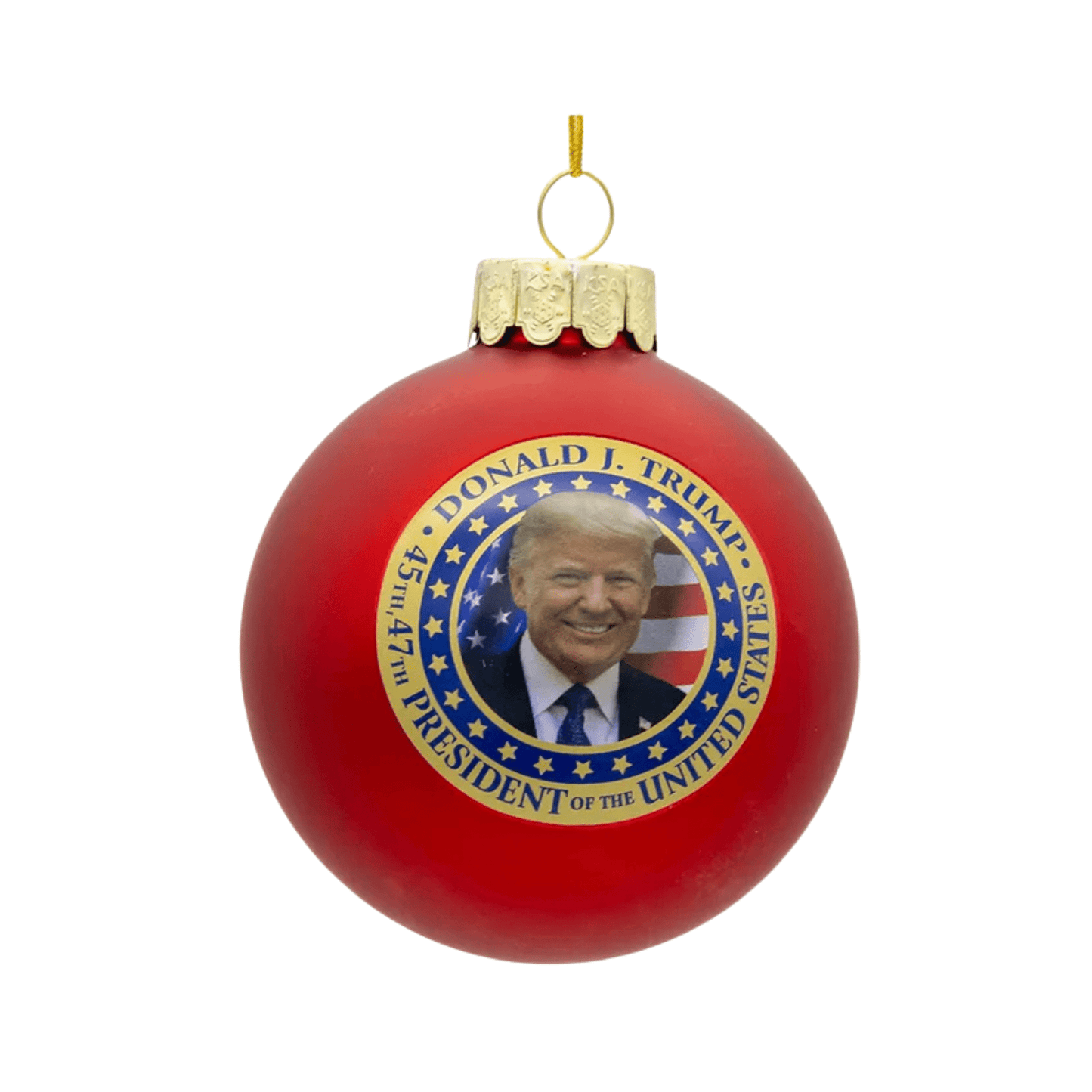 80MM Glass Trump Ball Ornament – Patriotic Christmas Keepsake - Tree Treasures
