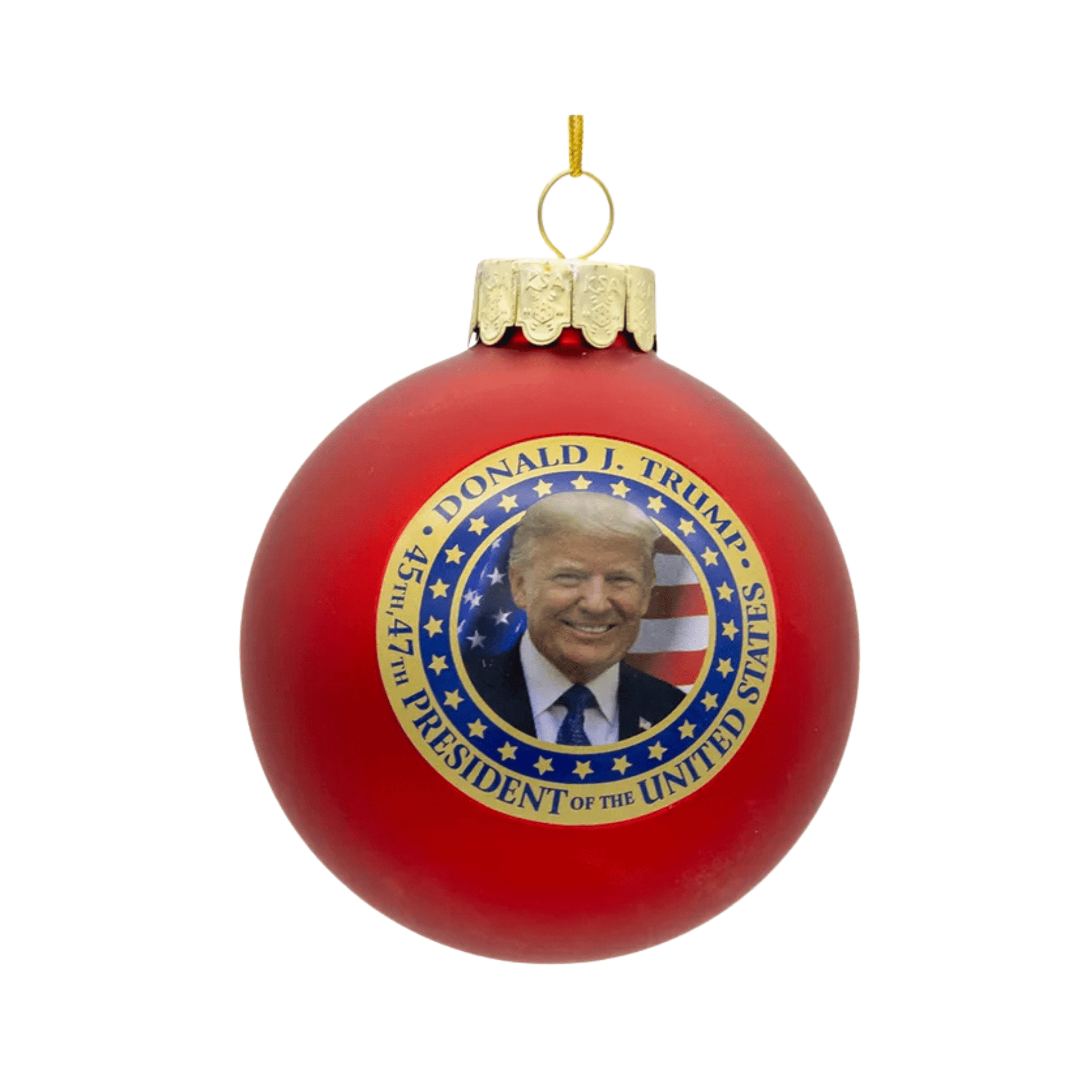 80MM Glass Trump Ball Ornament – Patriotic Christmas Keepsake - Tree Treasures