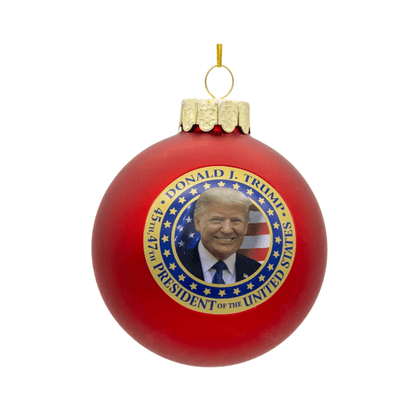 80MM Glass Trump Ball Ornament – Patriotic Christmas Keepsake - Tree Treasures