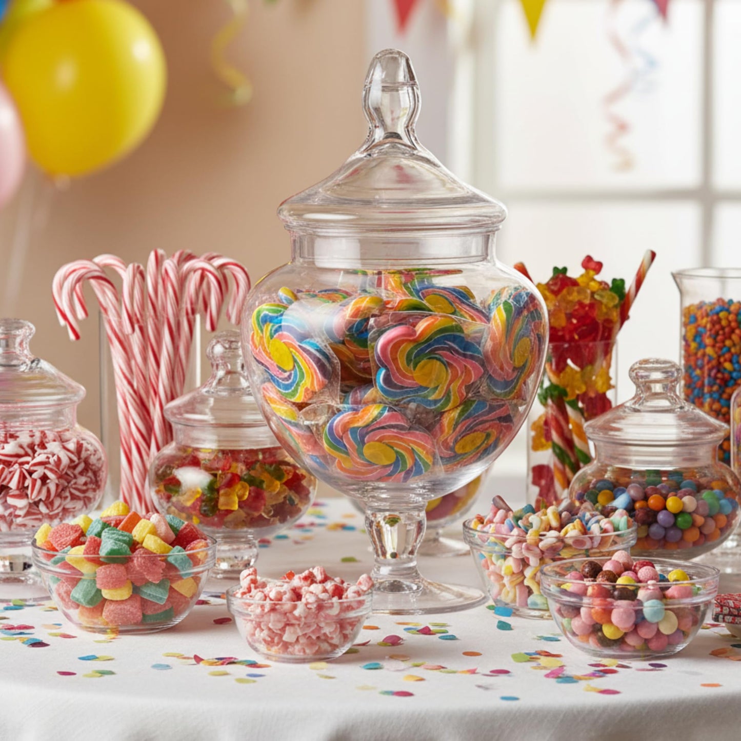 Jumbo Flower Lollipops – Extra Large Rainbow Swirl Suckers, Individually Wrapped Party Favors for Birthdays, Garden & Spring Events (24 Pack)