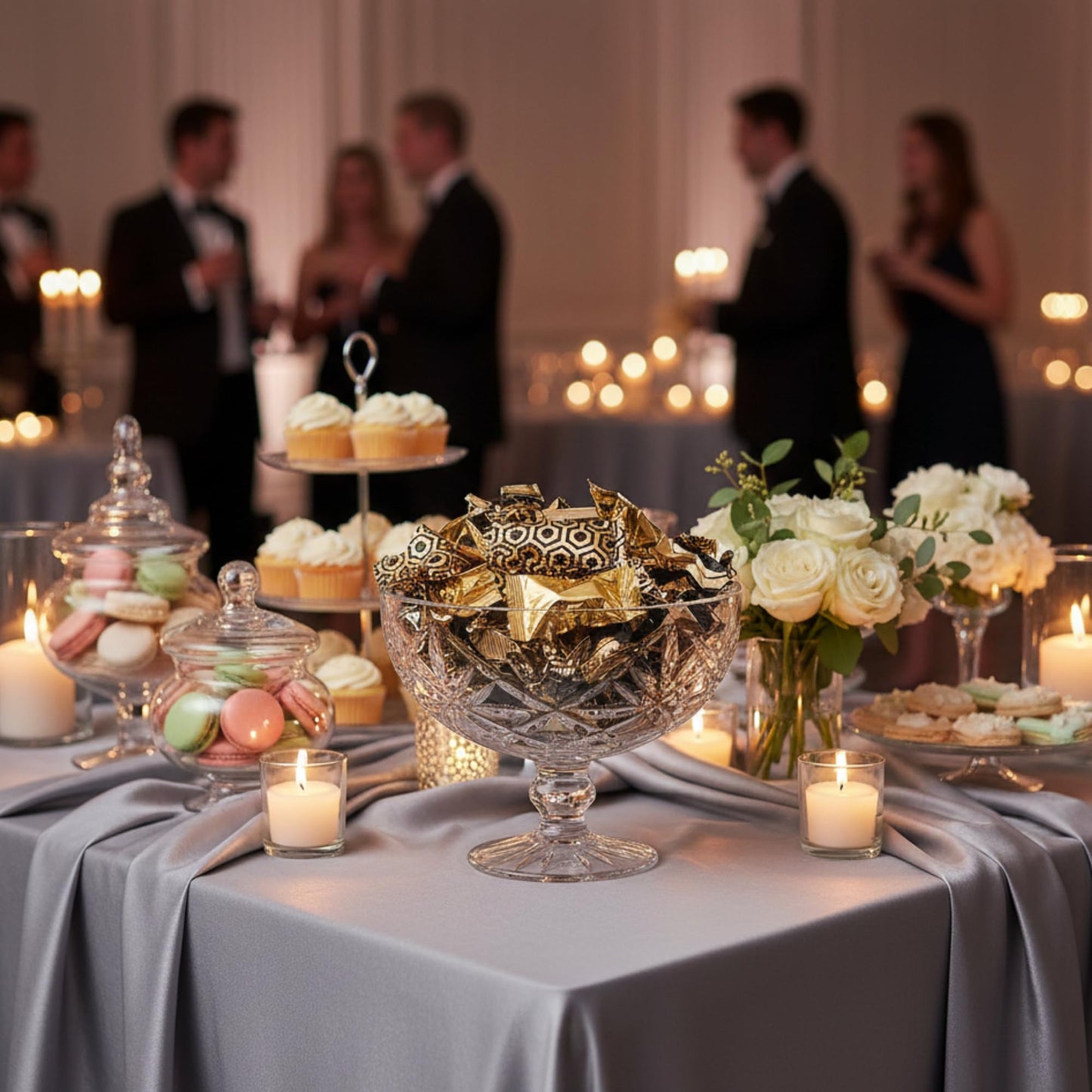 216ct Black & Gold Buttermints Individually Wrapped – Bulk Wedding Mints, Elegant Candy Buffet Favors for Parties, Corporate Events & New Year’s