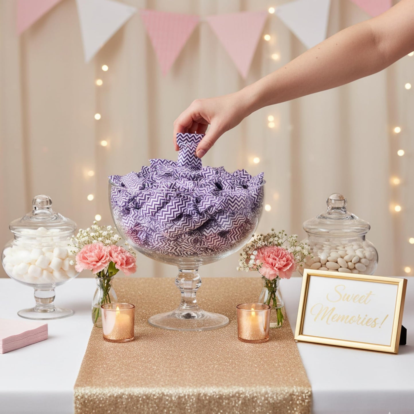 216ct Purple Buttermints Individually Wrapped – Bulk Soft Butter Mints for Lavender Weddings, Baby Showers & Spring Candy Buffets