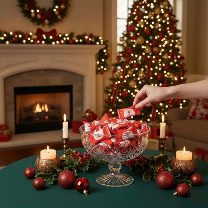 216ct Christmas Buttermints Bulk – Individually Wrapped Santa Holiday Candy for Parties, Gift Bags & Candy Buffets