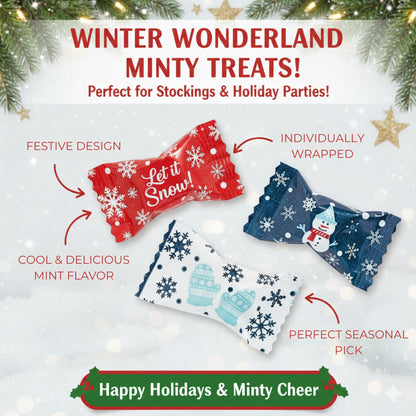 216ct Christmas Buttermints Bulk – Individually Wrapped Snowman & Snowflake Holiday Candy for Parties, Gift Bags & Candy Buffets