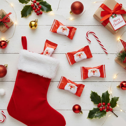 216ct Christmas Buttermints Bulk – Individually Wrapped Santa Holiday Candy for Parties, Gift Bags & Candy Buffets