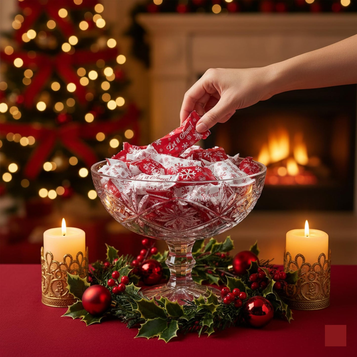 216ct Christmas Buttermints Bulk – Individually Wrapped Snowflake Holiday Candy for Parties, Gift Bags & Candy Buffets