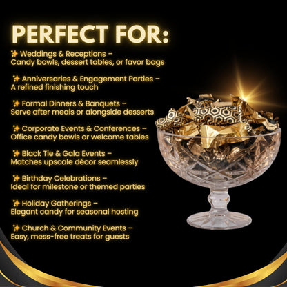 216ct Black & Gold Buttermints Individually Wrapped – Bulk Wedding Mints, Elegant Candy Buffet Favors for Parties, Corporate Events & New Year’s