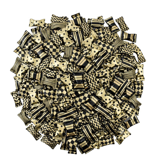 110-Pack Black & Gold Buttermints – Individually Wrapped Wedding Mints, Party Favors Candy for Graduation, New Year’s, Prom, Anniversary & Candy Buffets