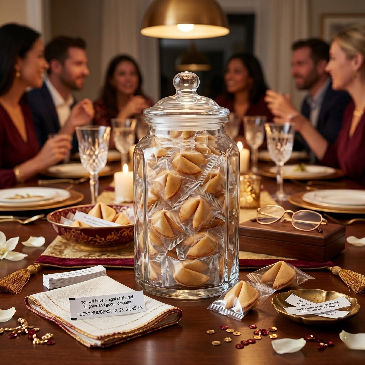 50ct Fortune Cookies Individually Wrapped in Bulk | Chinese Fortune Cookies for Parties, Birthdays, Graduations & Events