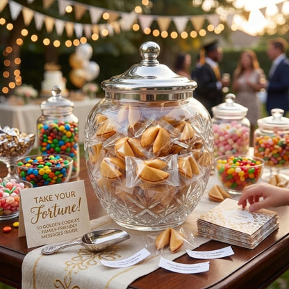 50ct Fortune Cookies Individually Wrapped in Bulk | Chinese Fortune Cookies for Parties, Birthdays, Graduations & Events