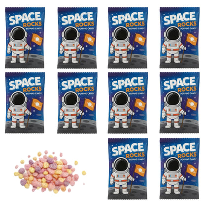 Space Rocks Popping Candy – Space Themed Crackling Candy for Kids, Party Favors & Science Treats (10, 18, 72 Pack)